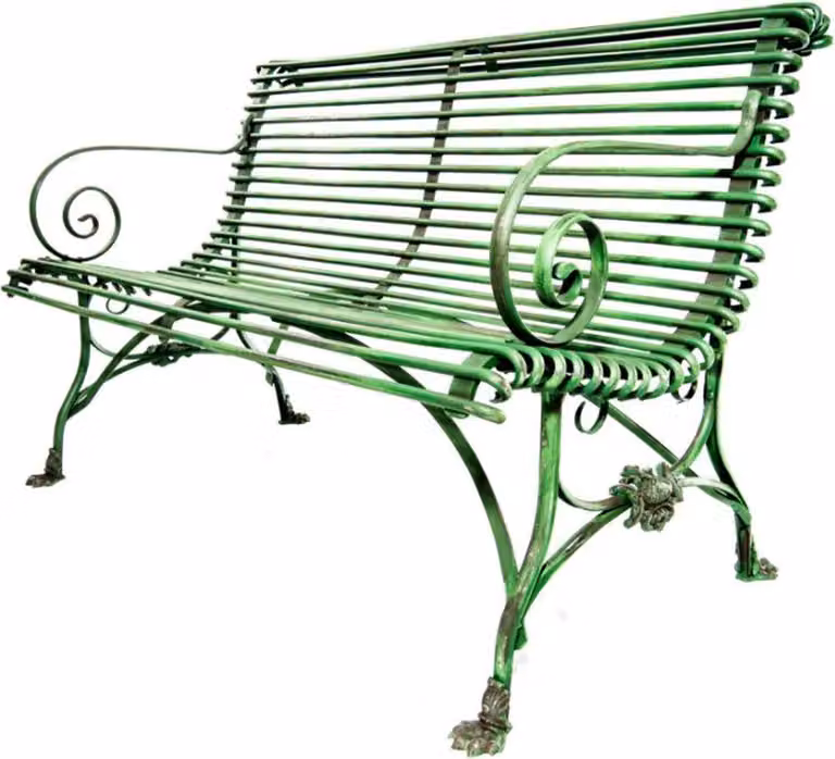 Casa Padrino panca da giardino a 2 posti in ferro battuto - panca da giardino con gambe ad artiglio