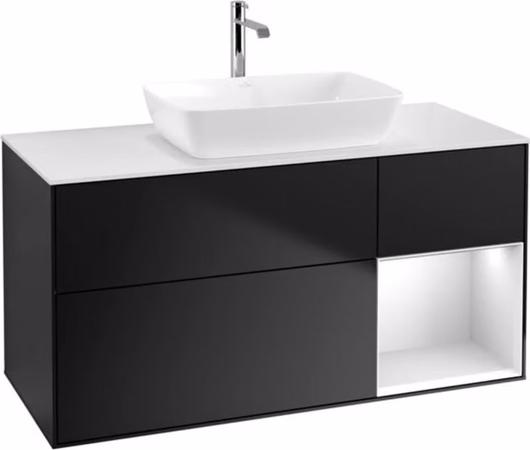 V&B mobile da parete Finion 120cm, Pl w m, Reg wh. m Lac, bla m Lac