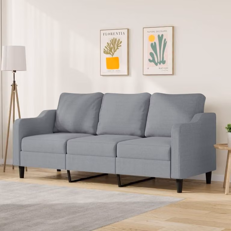 Maison Exclusive - Divano a 3 posti grigio chiaro 180 cm tessuto