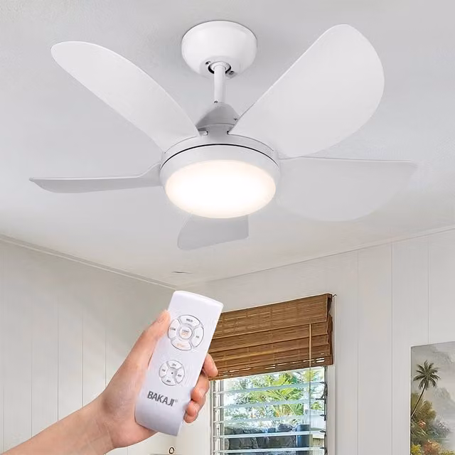 Ventilatore da Soffitto Moderno con Lampada LED Dimmerabile da 20W e Telecomando, Colore Bianco – 1