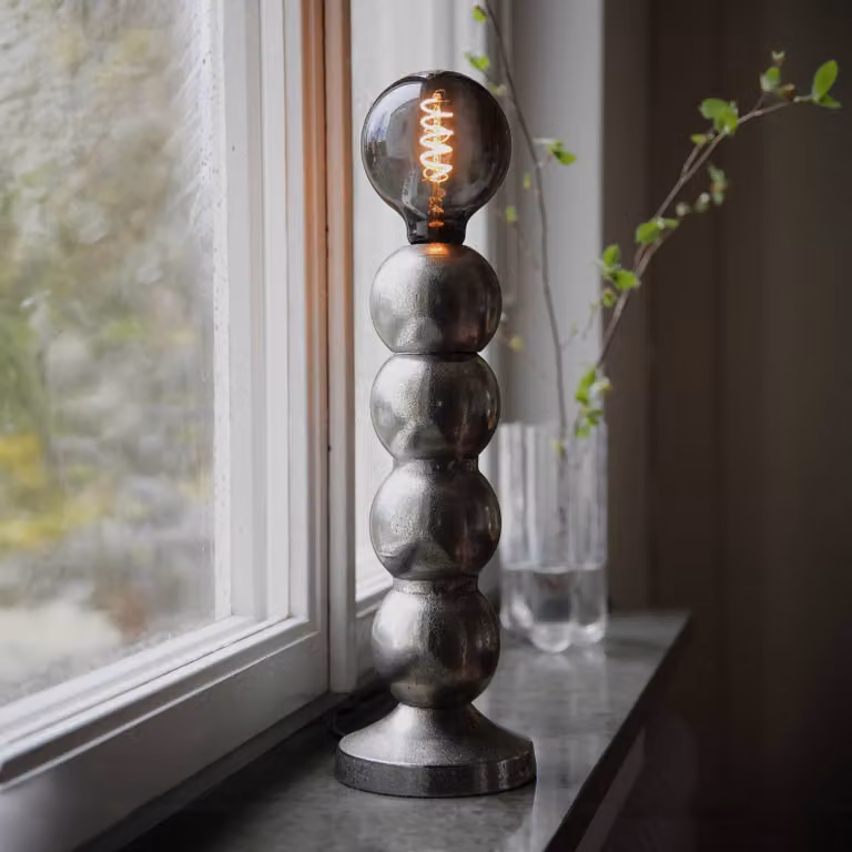 Markslöjd Lampada da tavolo Gong, Cromo / Argento, Soggiorno / Sala da pranzo, Metallo, Lampada da tavolo