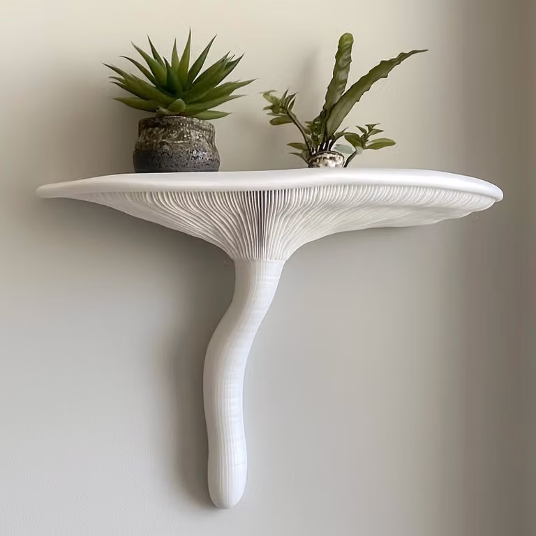 Decords - Scaffale a parete 3D, design moderno a forma di fungo, 18 cm