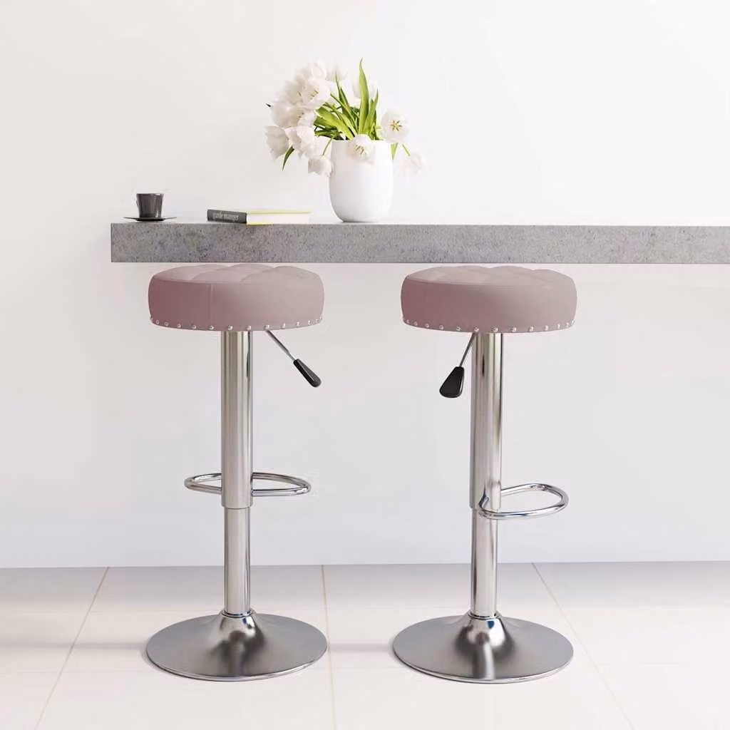 Set di 2 sgabelli da bar vidaXL girevoli a 360 gradi in tessuto grigio con struttura in metallo e plastica per la tua zona pranzo