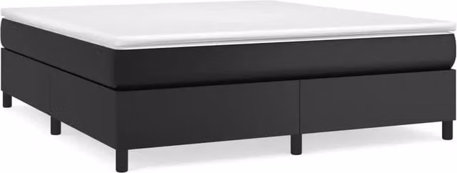 Letto matrimoniale moderno in similpelle nero con struttura imbottita L: 160 cm, P: 200 cm