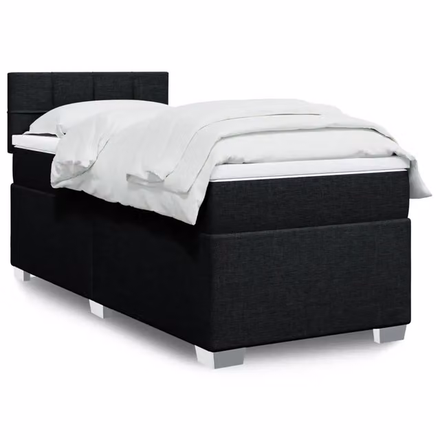 Giroletto a Molle con Materasso Nero 90x190 cm in Tessuto 3288045