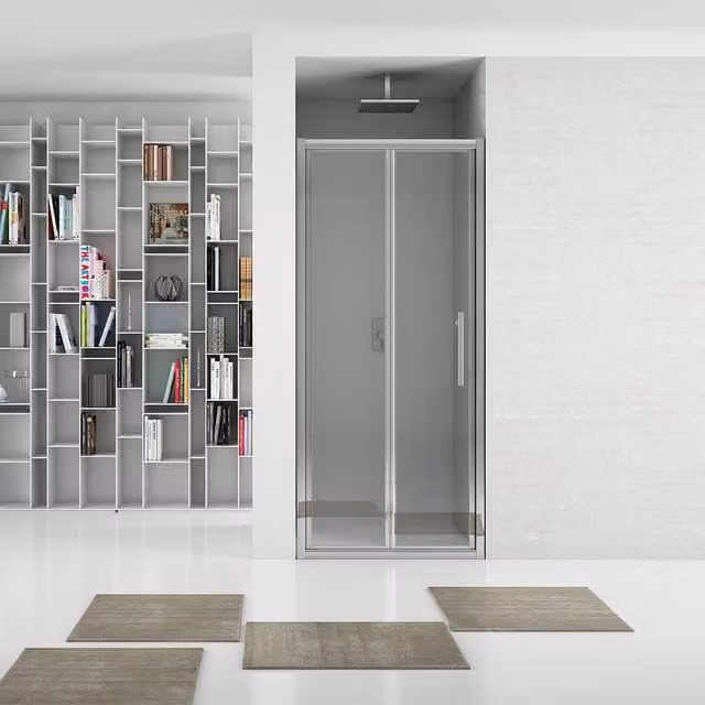 New plus - porta soffietto 97-101 cm vetro trasparente 6 mm, h. 1,95