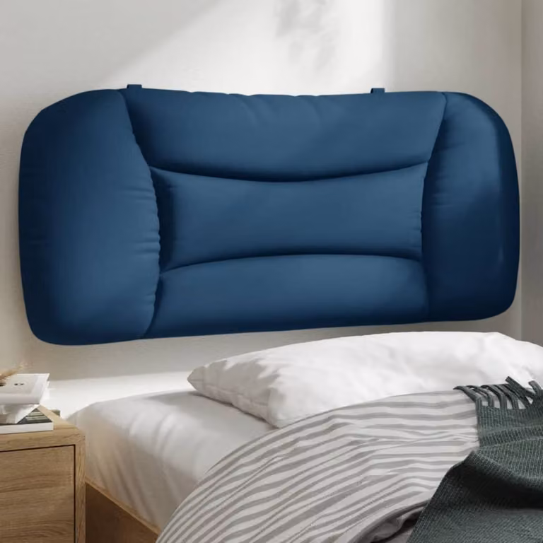 Cuscino Testiera vidaXL Hvar Blu in Tessuto, Larghezza: 90 cm