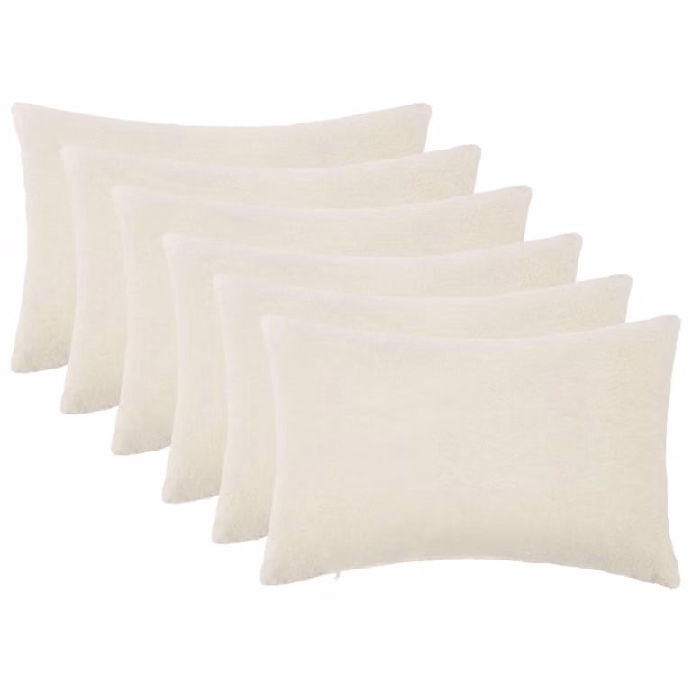 Set di 6 federe vidaXL HEERLEN in bouclé color crema, L 50 cm x P 75 cm