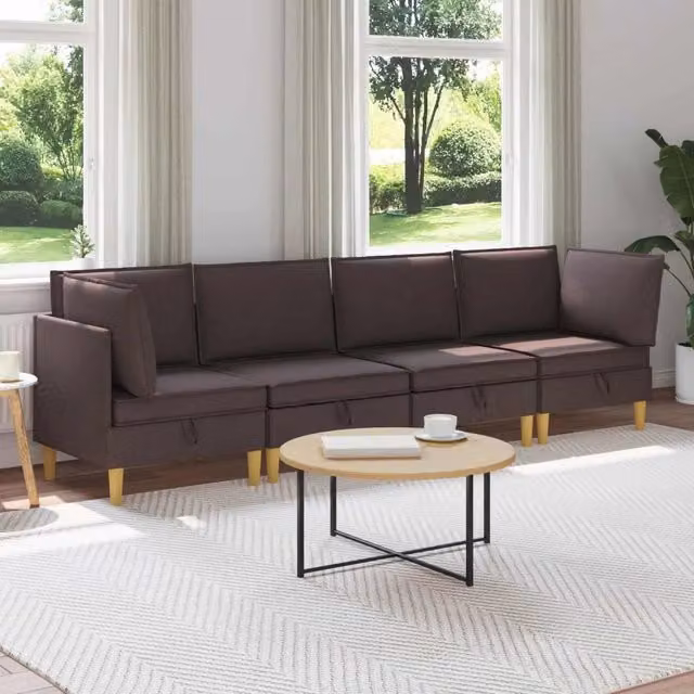 Set di divani modulari con spazio di archiviazione 4 pz Tessuto 3413694
