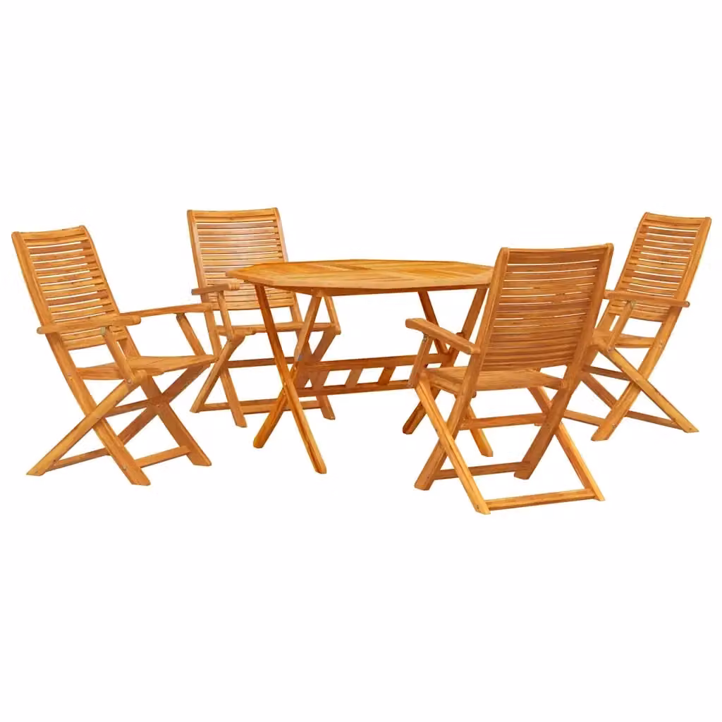 Set da pranzo per giardino e terrazzo vidaXL in legno di acacia marrone composto da 5 pezzi – 2