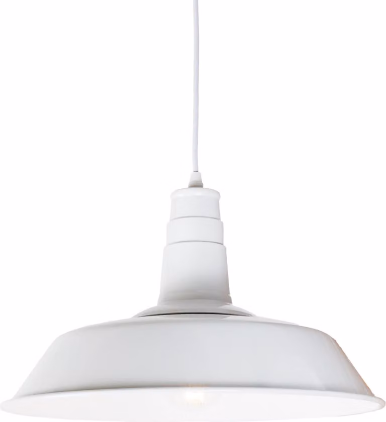 Plafoniera bianca in stile industriale, diametro 36 cm, metallo di alta qualità, attacco E27, design moderno ed elegante
