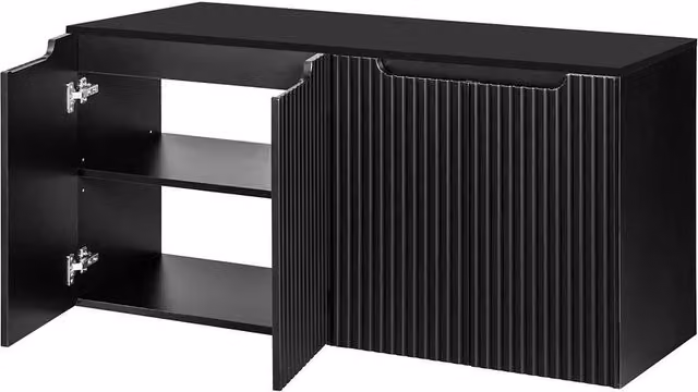 Mobile sottolavabo bagno portaoggetti di design con 4 ante 120 x 60 x 40 cm nero 03_0010025