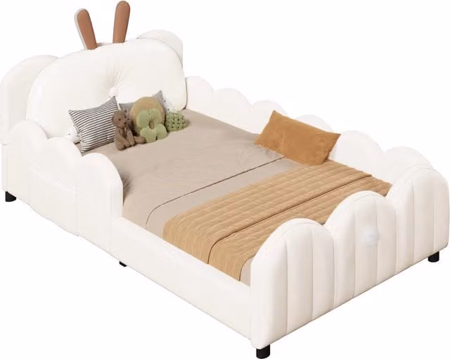 Letto a scomparsa verticale 90x200 cm in legno grigio con rete a doghe， senza materasso