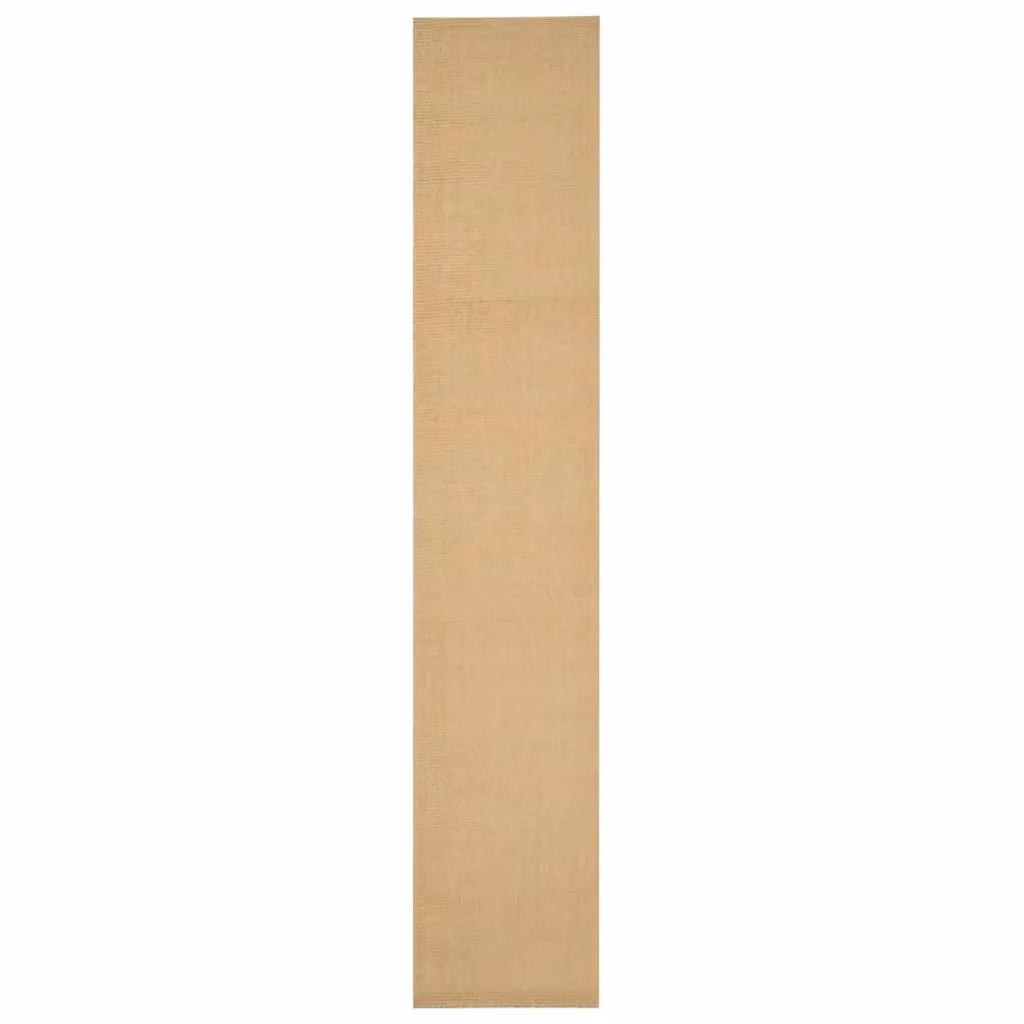 Tappeto rettangolare in sisal naturale beige vidaXL con antiscivolo L: 350 cm, P: 66 cm – 2