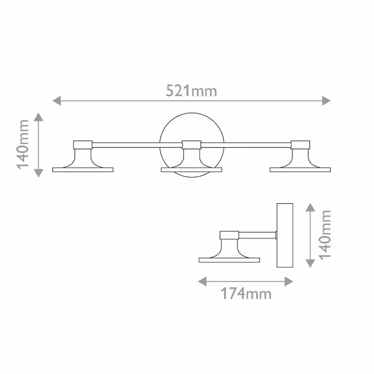 Elstead Applique da parete Issa, dimmerabile, Ottone / Oro, Bagno, Alluminio, Applique