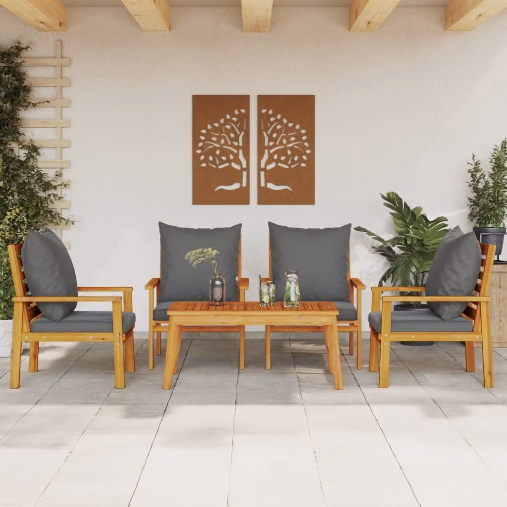 Maison Exclusive - Set Salotto da Giardino 5 pz con Cuscini Legno Massello Acacia