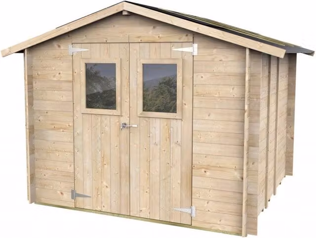 Casetta in legno Alce modello Bh19 Hobby color marrone con pareti da 19 mm e pavimento, L/P: 248 x 248 cm