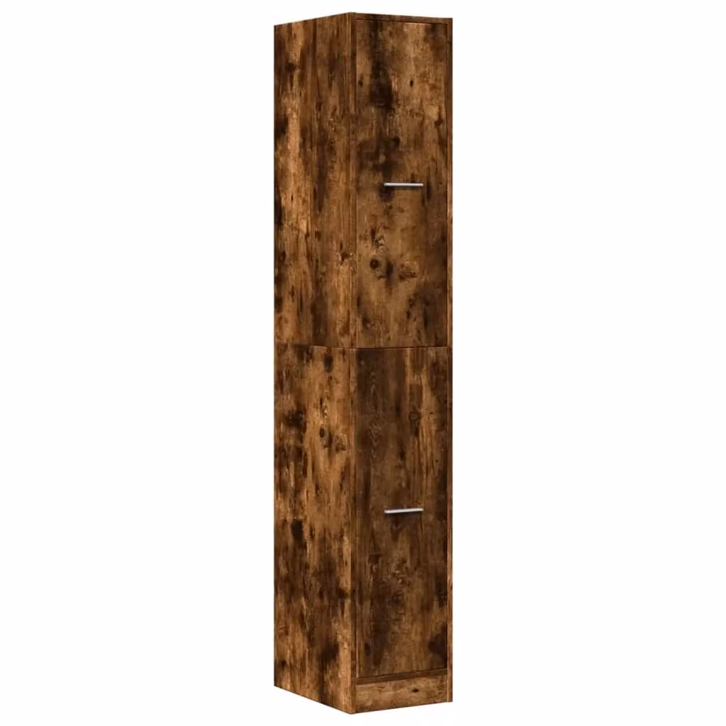 Mobiletto da farmacia classico HELLOSHOP26 in rovere affumicato marrone con cassetti e ripiani, L/P/H: 30 x 41 x 175 cm – 2