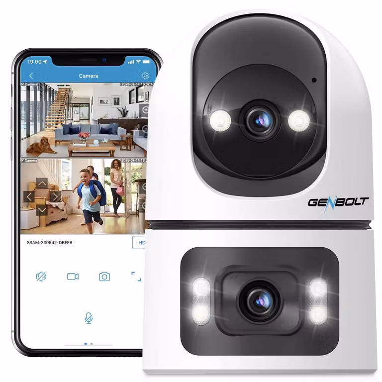Telecamera di sorveglianza WiFi - Interno - Visione a 360 gradi - Doppio obiettivo - Rilevamento persone e animali