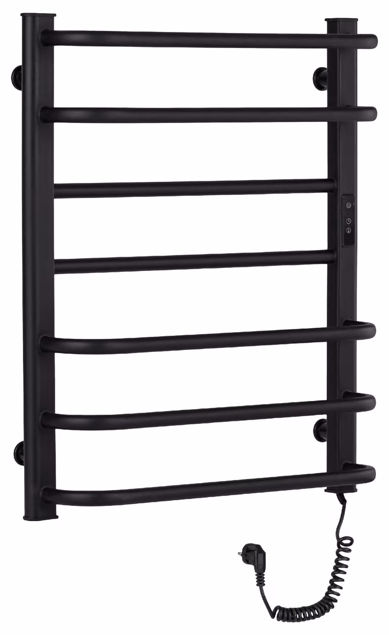 Scaldasalviette elettrico Ricardo, con display - 126 W - nero opaco - 660x550 mm