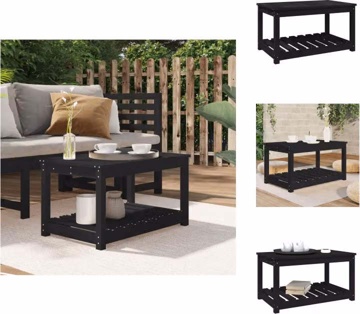 vidaXL Tavolo da giardino nero 82,5x50,5x45 cm in legno di pino massiccio - Tavoli da giardino