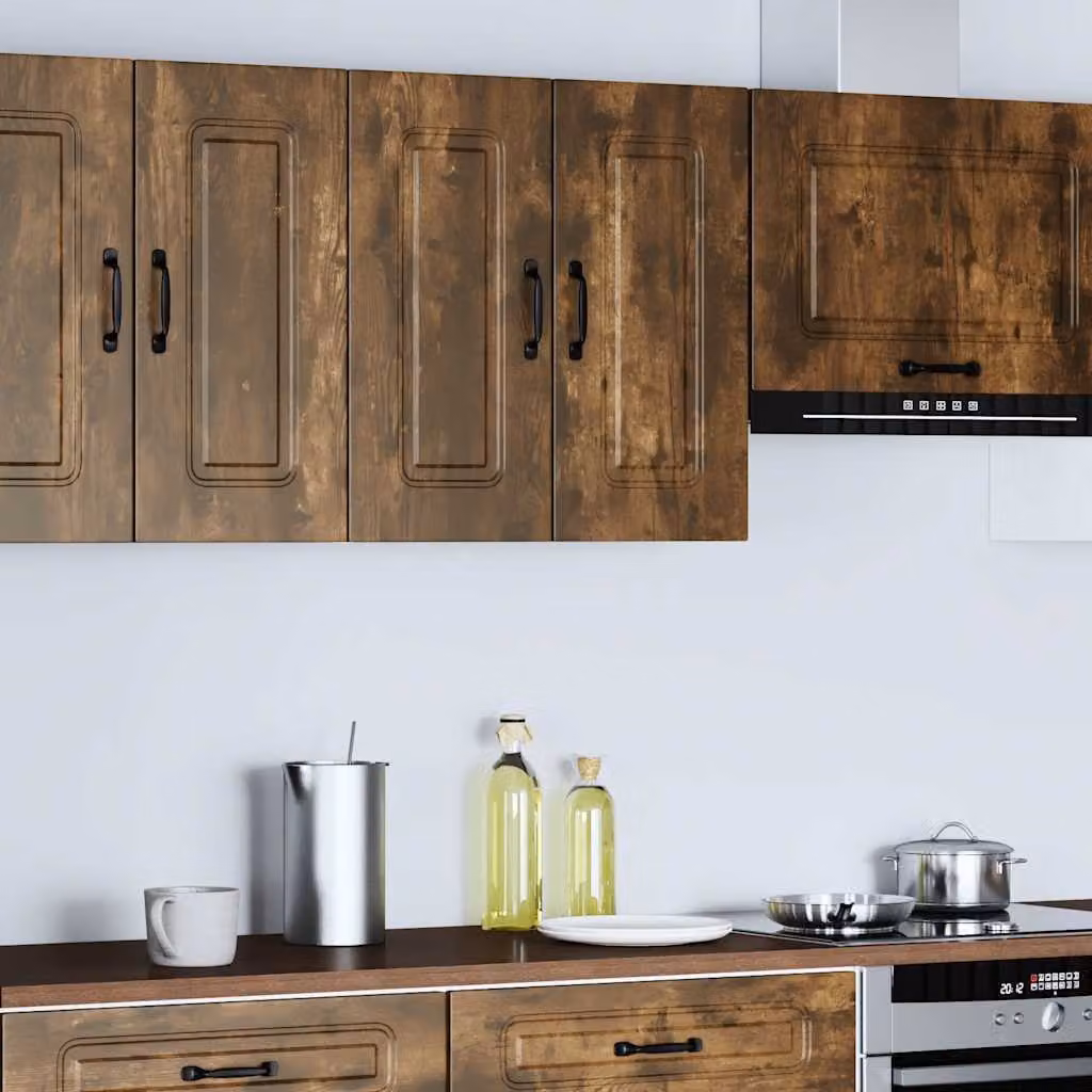 Pensile da cucina moderno vidaXL Kalmar Rovere Fumo in legno marrone con ante a battente L: 60 cm, H: 31 cm, P: 20 cm