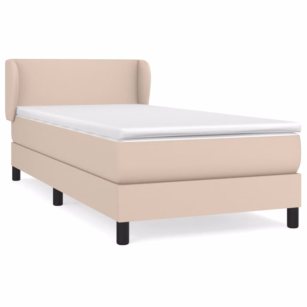 Giroletto a Molle con Materasso Cappuccino 90x200 cm Pelle finta