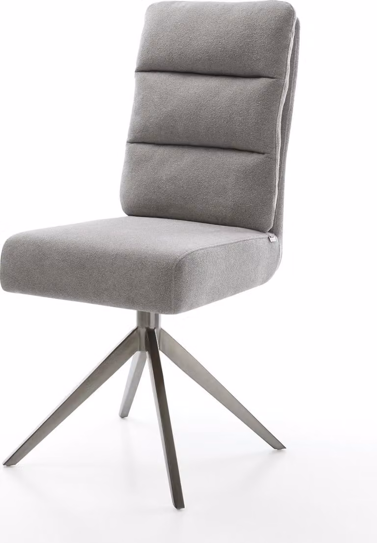 DELIFE sedia girevole Pela-Flex tessuto strutturato grigio morbido telaio trasversale ampio grafite girevole a 360° funzione dondolo nucleo a molle tascabili