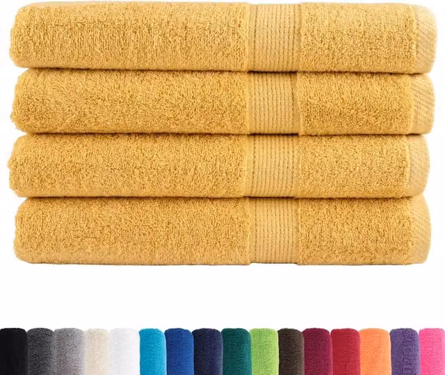 Asciugamani Premium SOLUND 4 pz | Teli per bagno Oro 100x200 cm 600 g/m2