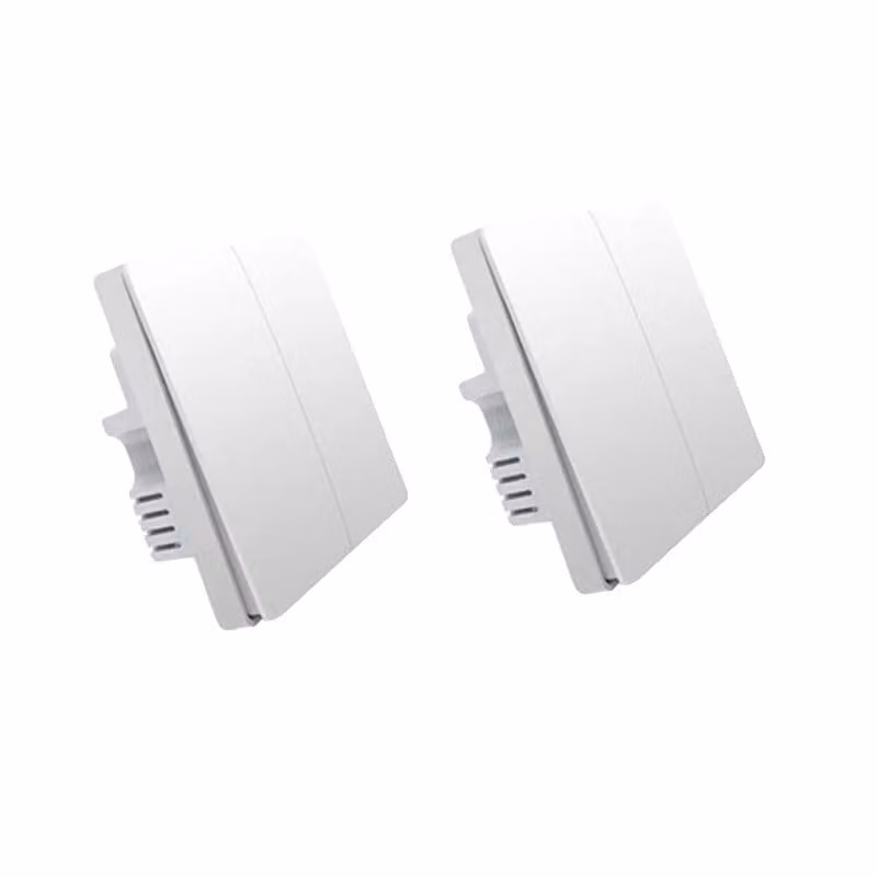 Interruttore a muro smart Aqara, controllo wireless delle luci tramite Zigbee, non richiede filo neutro, confezione da 2, interruttore a 2 pulsanti senza filo neutro