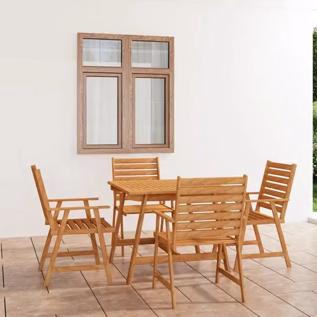 Set da Pranzo da Giardino 5 pz in Legno Massello di Acacia 3057843