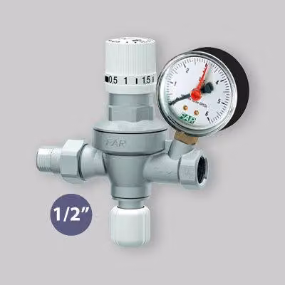 Gruppo Di Riempimento Automatico Con Manometro E Manopola Numerata Far 1/2" M/F