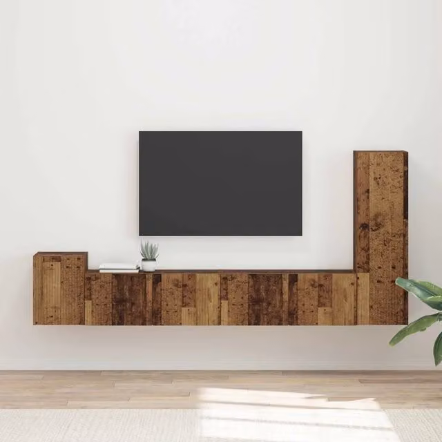 Set mobile TV 3 pz-Credenza per TV Legno vecchio Legno multistrato 277042