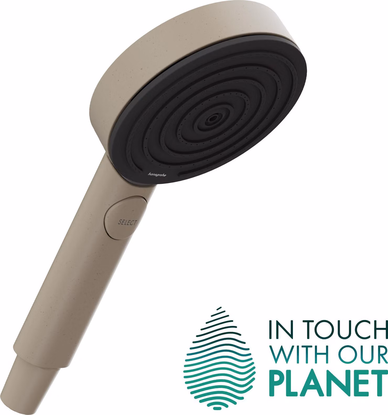 hansgrohe Pulsify Planet Edition Douchette à main 105, 3jet, Relaxation, EcoSmart+, sable recyclé, 26077210, 26077210