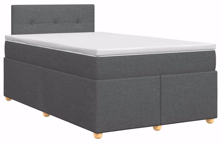 Letto a molle con materasso grigio scuro 120 x 200 cm in tessuto
