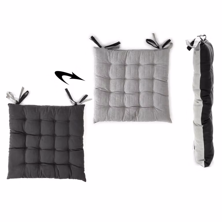 Cuscino per sedia Vestiamo Casa in cotone grigio, 40 x 40 cm
