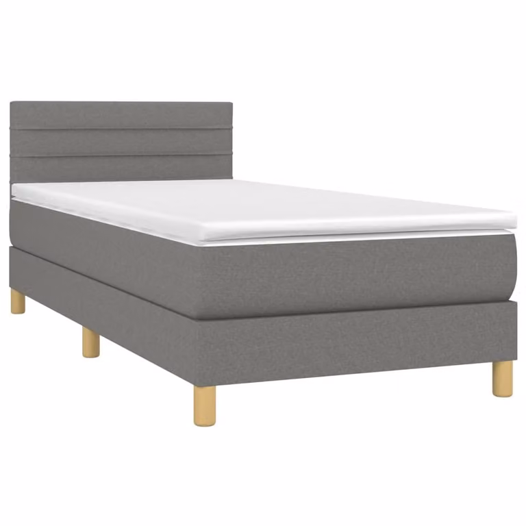 Giroletto a Molle con Materasso Grigio Scuro 90x190 cm Tessuto