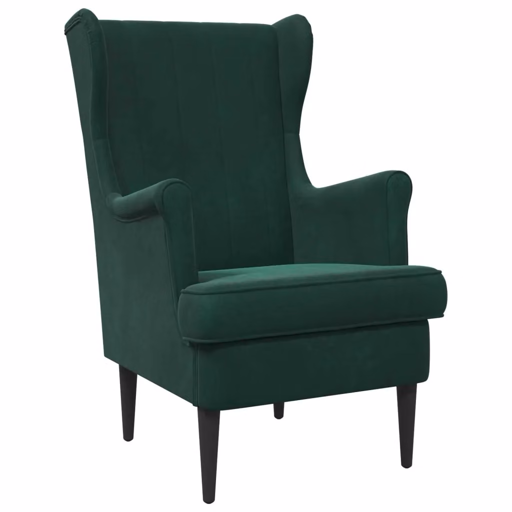 Poltrona moderna in velluto verde con braccioli vidaXL – 2