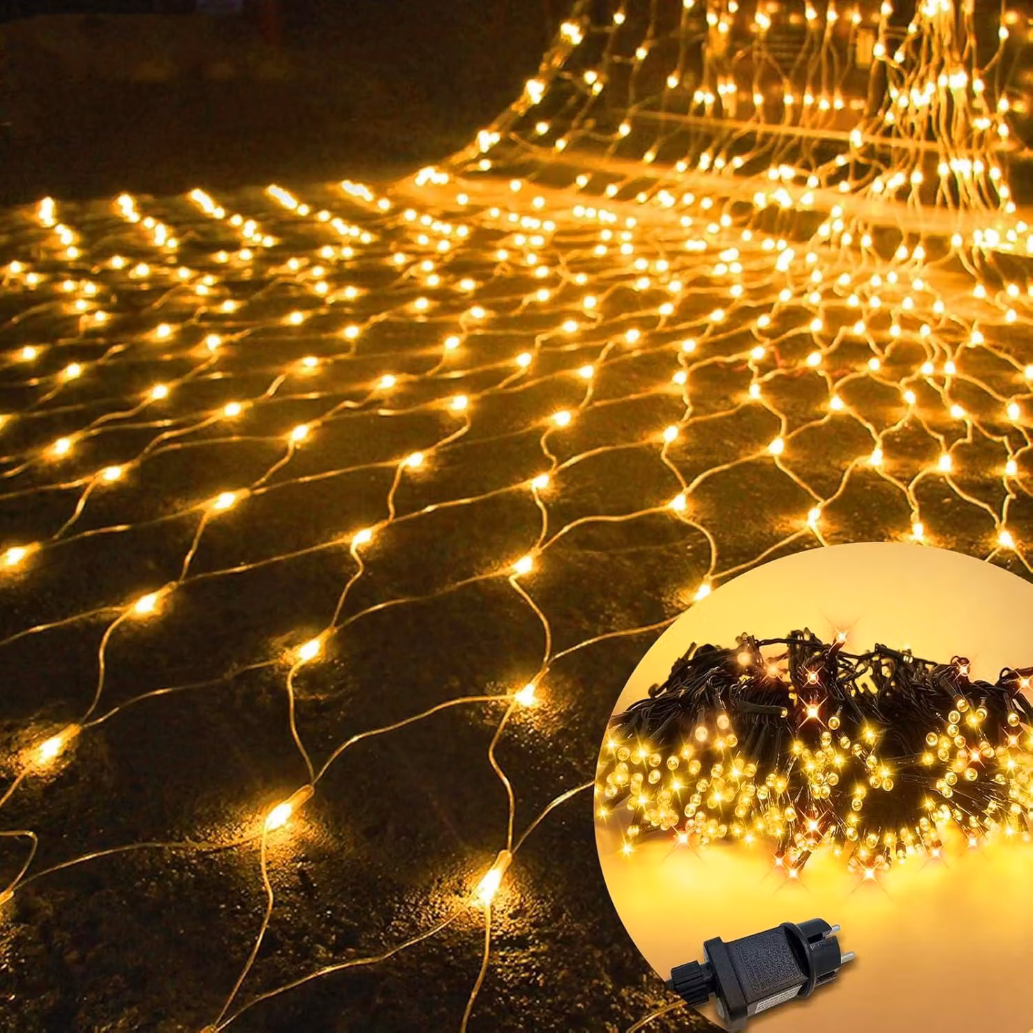 Catena luminosa, lunghezza 6 x 2 metri, luce bianco caldo, impermeabile IP44, 8 modalità di illuminazione, ideale per l'esterno