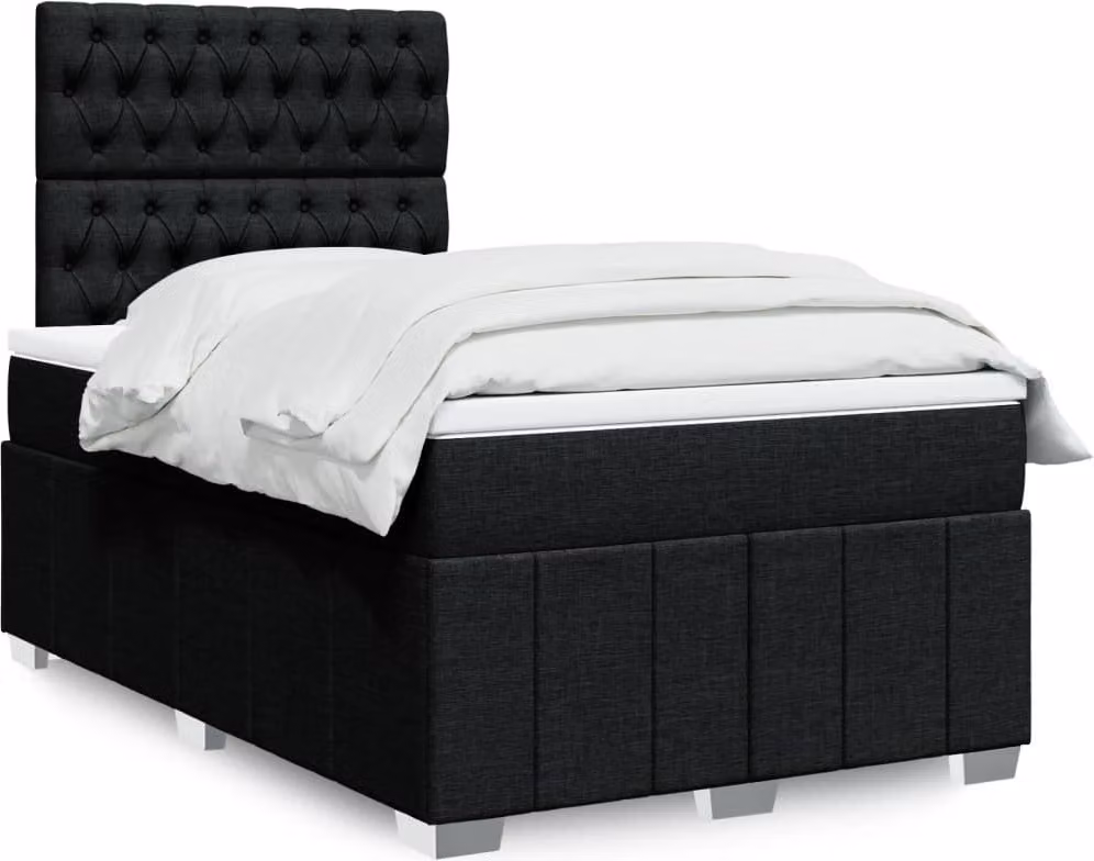 Maison Exclusive - Letto boxspring con materasso nero 120x190 cm Tessuto