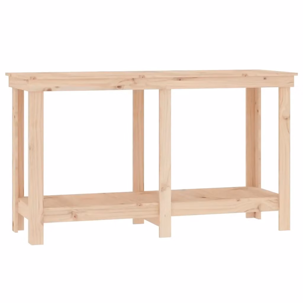 Banco da Lavoro vidaXL in Legno Massello di Pino L: 140 cm, P: 50 cm, H: 80 cm – 2