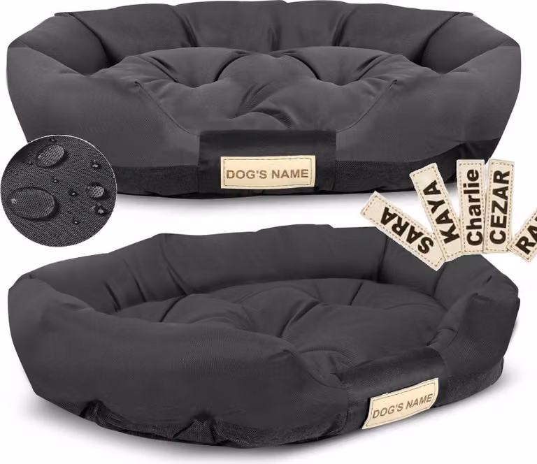 Lettino per cani 75x50 cm personalizzato impermeabile nero