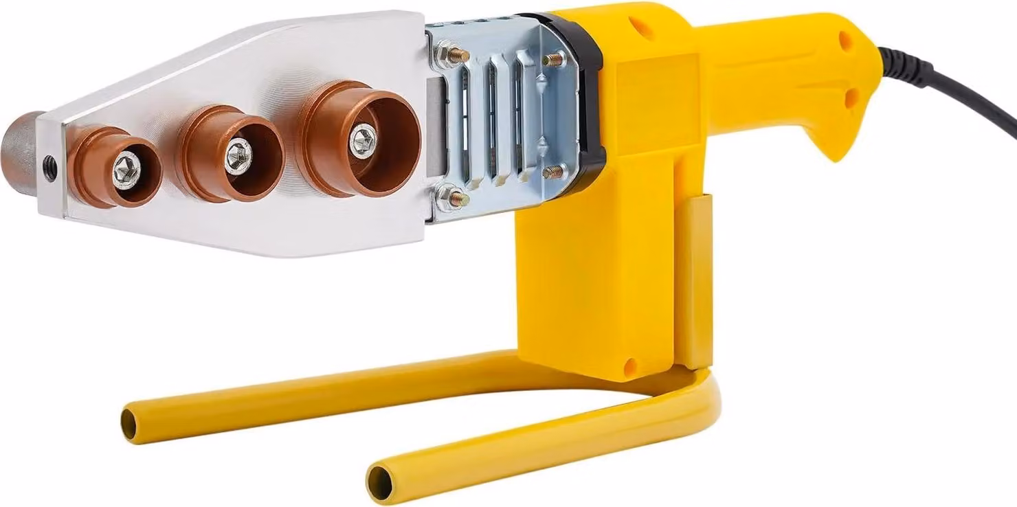 Saldatrice a manicotto - Saldatrice per tubi PPR/PB/PE - 800 W - 6 ugelli di saldatura - Temperatura costante - Giallo