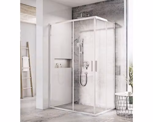 Un lato della cabina doccia RAVAK Blix Slim BLSRV2K-100 alluminio lucido+trasparente X1XMA0C00Z1