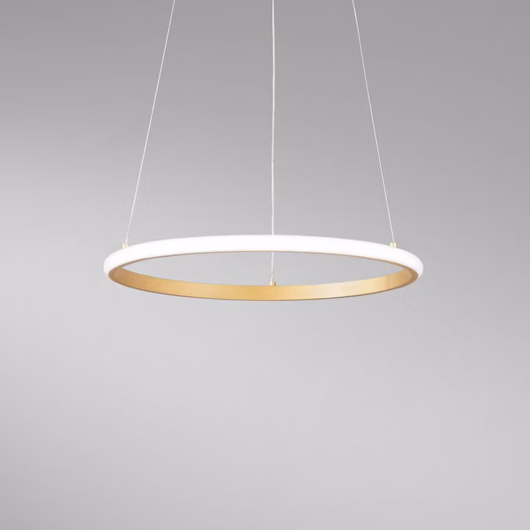 Luce Ambiente Design Lampada LED a sospensione Axis, Ø 40 cm, color oro, metallo, CCT Axis, Ottone / Oro, Soggiorno / Sala da pranzo, Metallo, Moderno