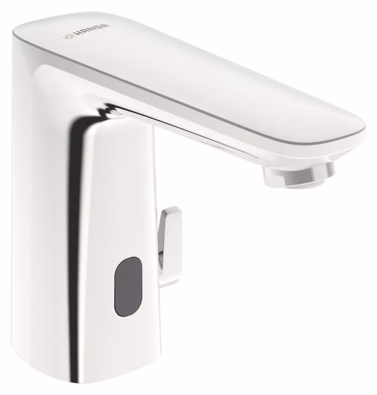 HANSA HANSAELECTRA Mitigeur de lavabo, 3 V, Bluetooth, saillie 117mm, chrome, 92002219, 92002219