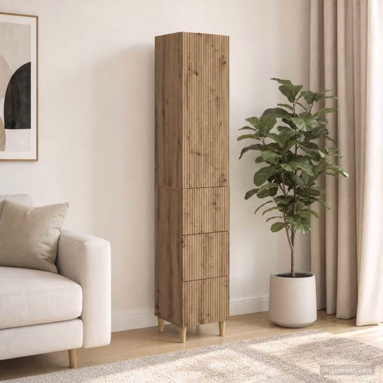 Set di 2 armadi da parete vidaXL in legno e MDF marrone con ante a battente, cassetti e ripiani interni per soggiorno o esterno, L/P/H: 90,0 x 34,5 x 33,0 cm