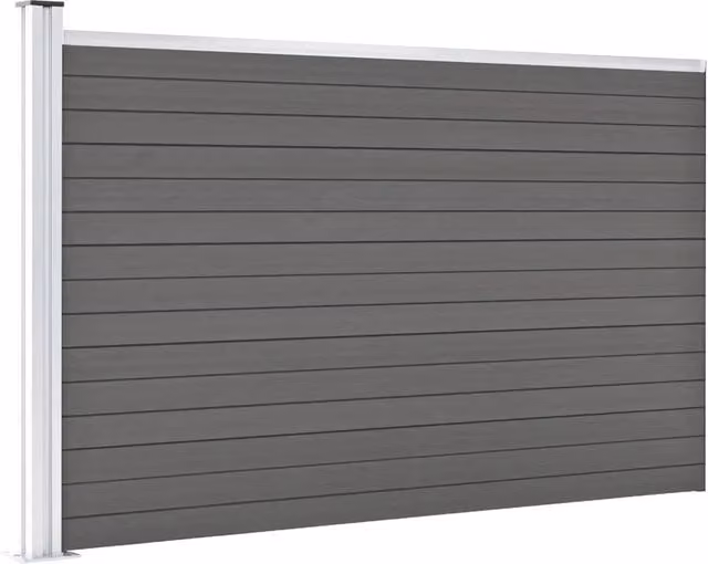 Pannello di recinzione in WPC e alluminio Videx Grigio L: 175 cm, H: 105 cm