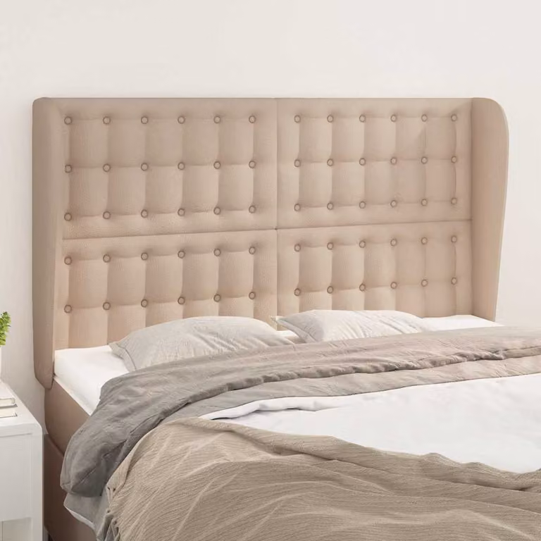 Testiera ad Orecchio vidaXL in Similpelle Beige/Marrone L: 147 cm, P: 23 cm, H: 118-128 cm