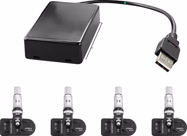 Sistema di monitoraggio della pressione degli pneumatici, display da 2,5 pollici, compatibilità Android, TPMS interno